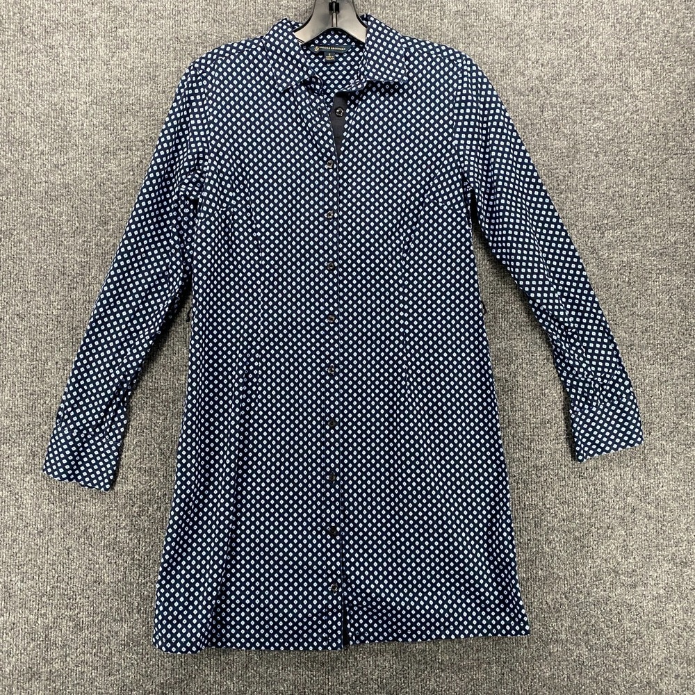 Brooks Brothers Dress Size 2 Blue Button Up Shirt Tunic Casual Preppy Classic